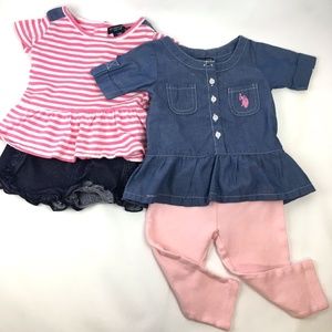 12 Month Girls Outfits 4pc Summer/Spring